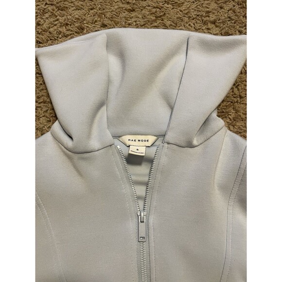 Buttery Soft High Neck Cap Sleeve Half Zip Double Soft Sweatshirt, Blue, Size S - Picture 2 of 6